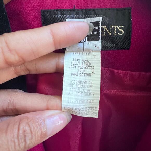 Requirements Vintage Women's 100% Wool 3 Buttons Red Blazer Jacket Old Money 10 - Picture 7 of 8